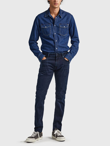 STANLEY dark blue straight jeans - 4