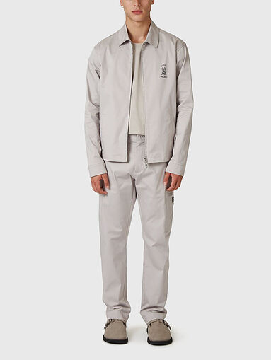 Grey cargo pants with logo detail - 4