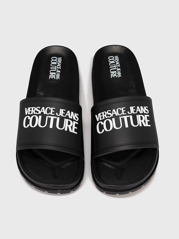 FONDO black slippers with logo lettering - 6