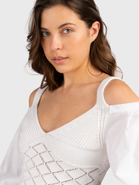 Crochet puff sleeve blouse  - 3