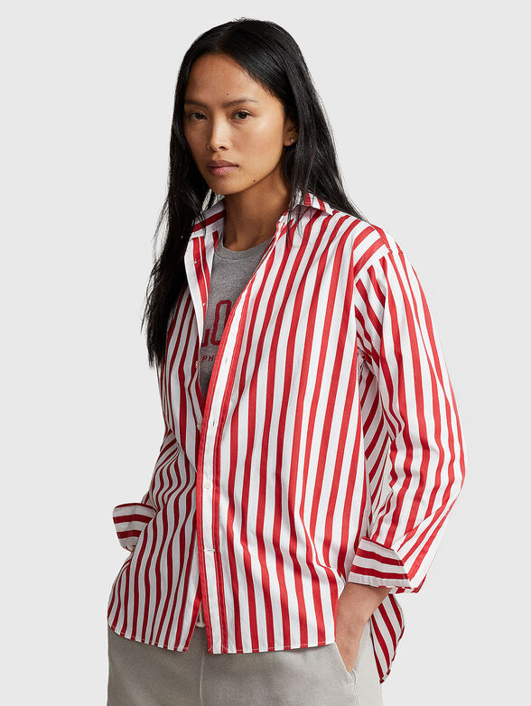 Cotton shirt with striped pattern - 0