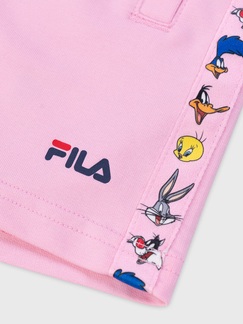 LAER pink  shorts with characters from Looney Tunes - 3