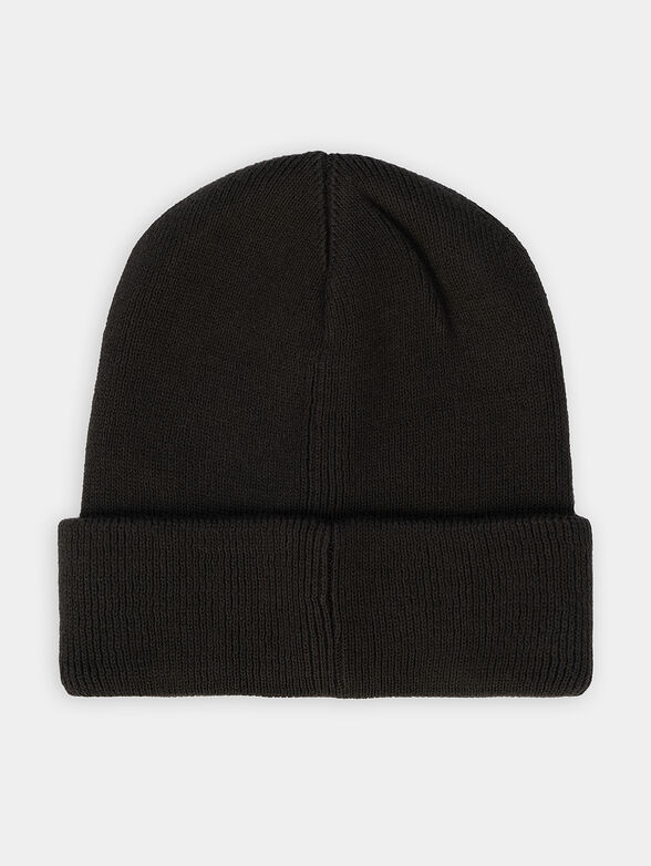 Knitted beanie in dark green color with logo detail - 2