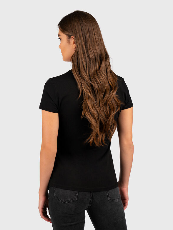 Black t-shirt with contrast print  - 3
