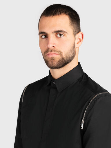 Black shirt with accent zips - 5