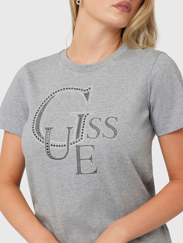Black T-shirt with rhinestones  - 4
