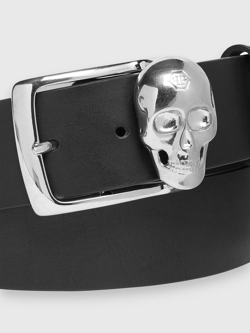Leather belt with accent buckle - 2