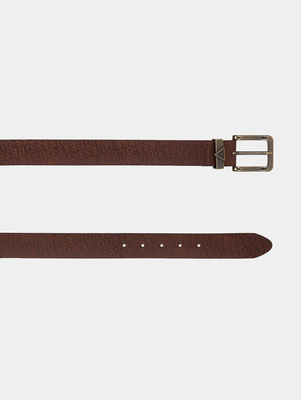 Leather belt with logo accents - 2