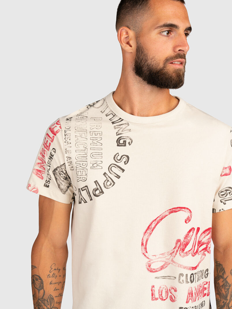 WORD RENOWNED dark blue print T-shirt  - 3