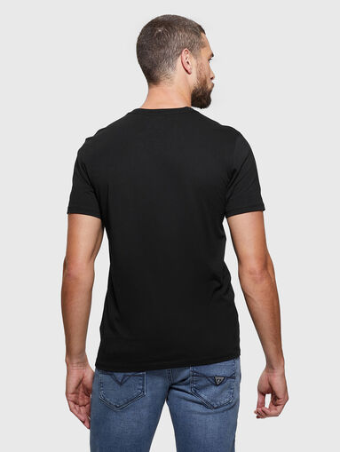 Black T-shirt with logo embroidery - 3
