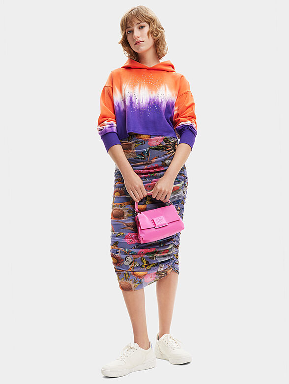 Midi skirt with floral motifs - 3