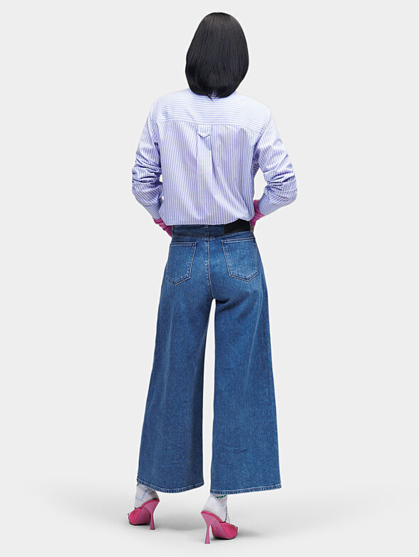 Wide leg jeans with logo patch - 2