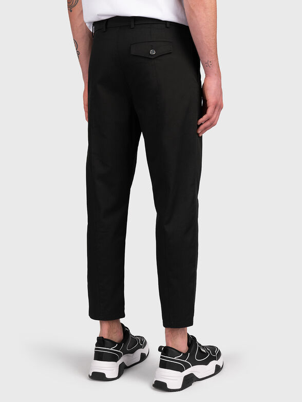 Black cotton blend cropped trousers - 2