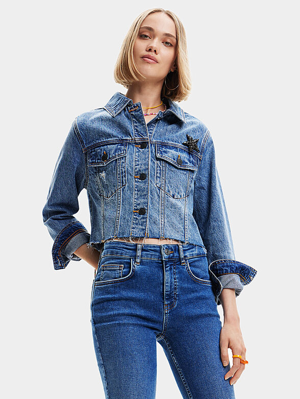 TONYA denim jacket with accent back - 1