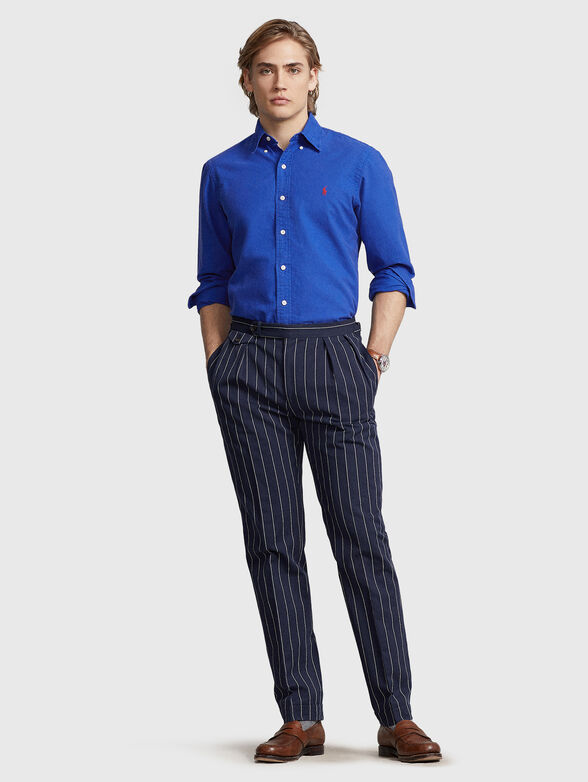 Logo-embroidered shirt in cotton  - 1