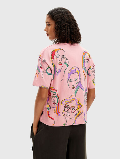 Pink T-shirt with print - 3