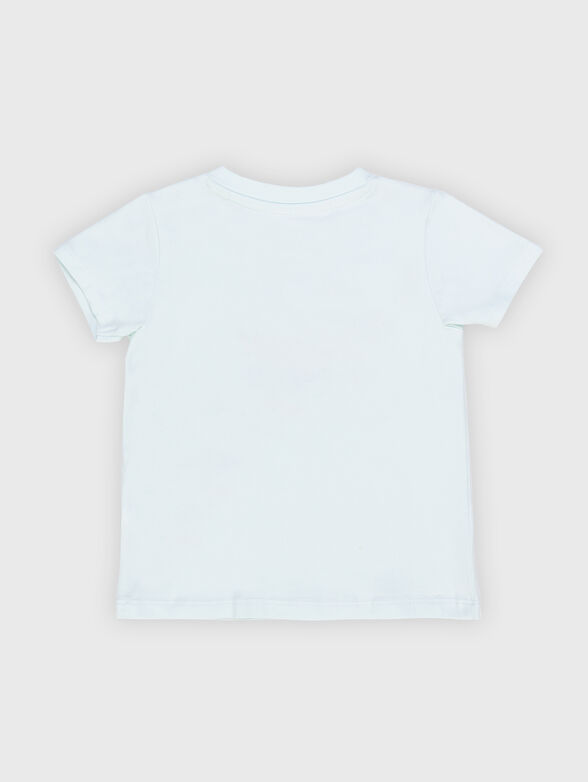 Pale blue T-shirt with contrasting print - 2