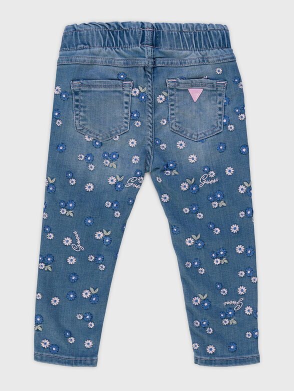 Jeans with embroidered flowers - 1