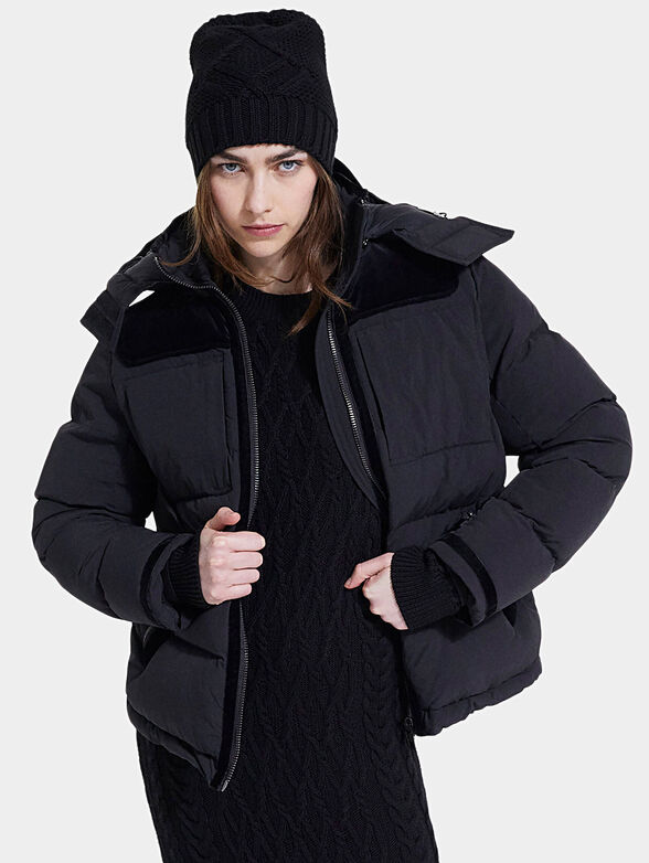 Padded hooded jacket with quilted effect - 1