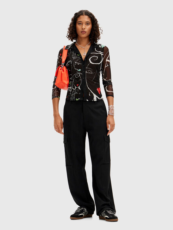 Shirt with sheer effect and print - 1