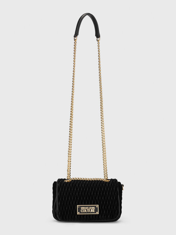 Quilted effect crossbody bag in black  - 2