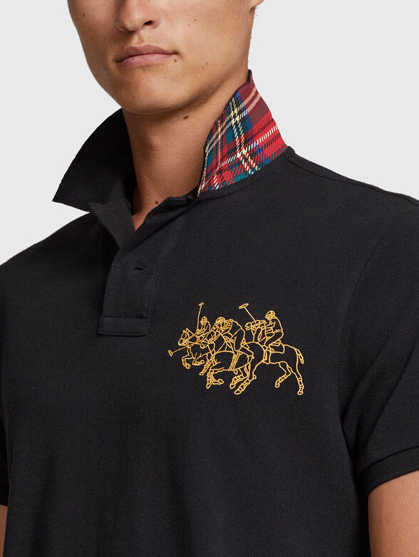 Polo-shirt with contrast embroidery and collar - 4