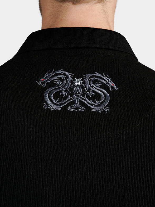 Black polo-shirt with contrasting embroideries - 2