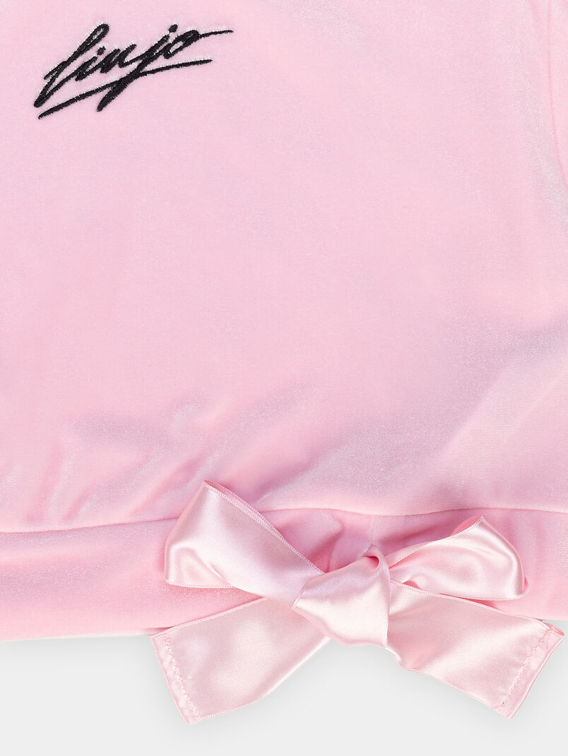 Pink blouse with accent ribbon - 3