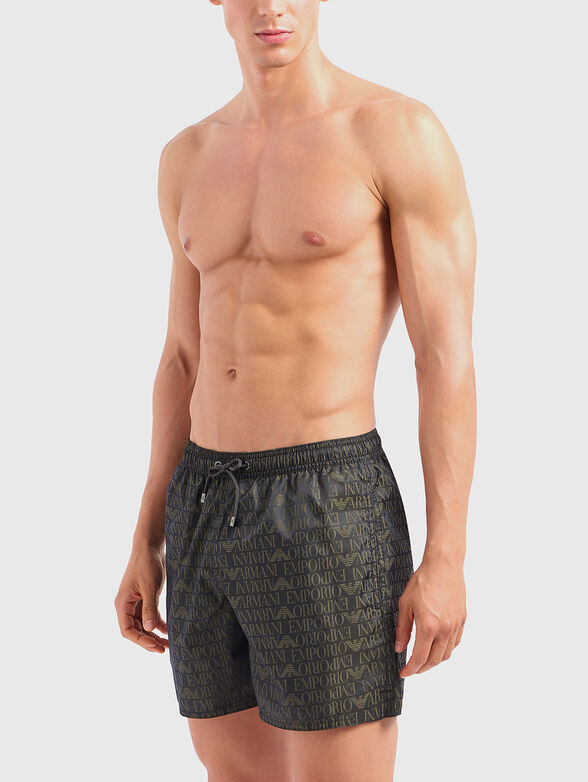 Beach shorts with logo print - 0