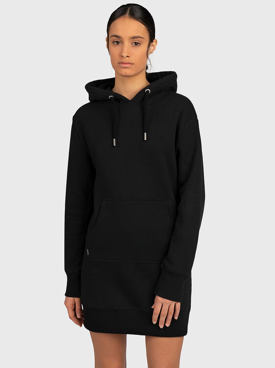 Hooded dress with embroidered logo detail - 1