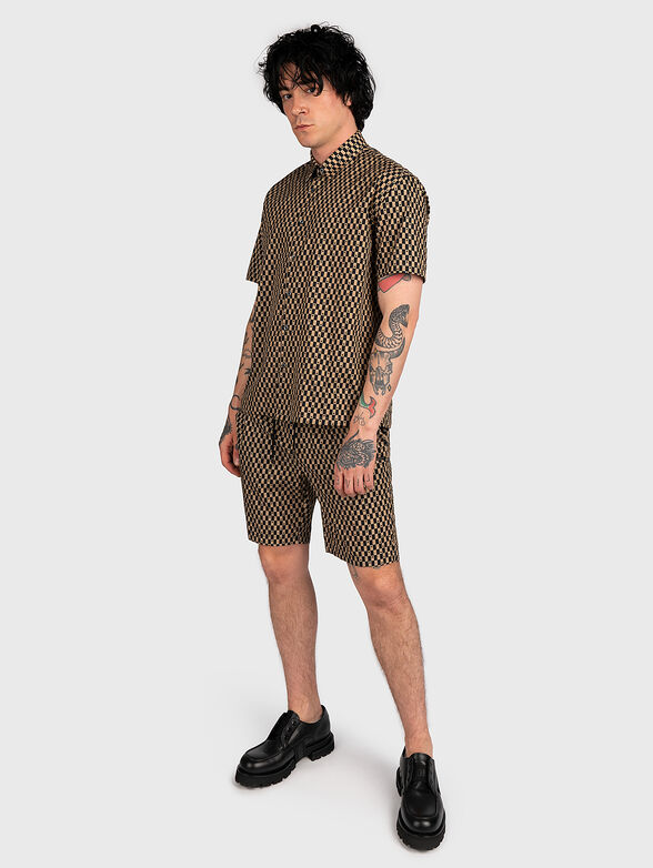 Shorts with plaid print - 6