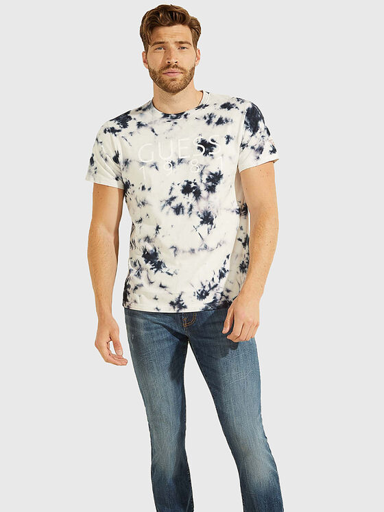 Μπλουζάκι με τύπωμα σε αντίθεση tie-dye - 1