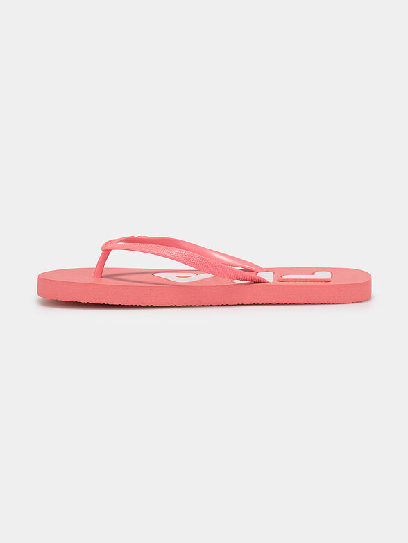 TROY black flip flops with contrasting logo - 4