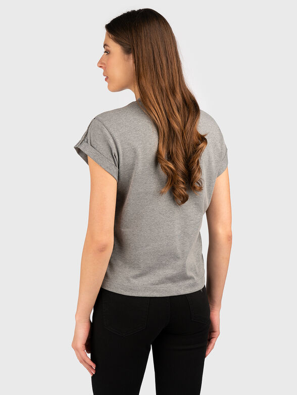 Cotton T-shirt with rhinestones - 2