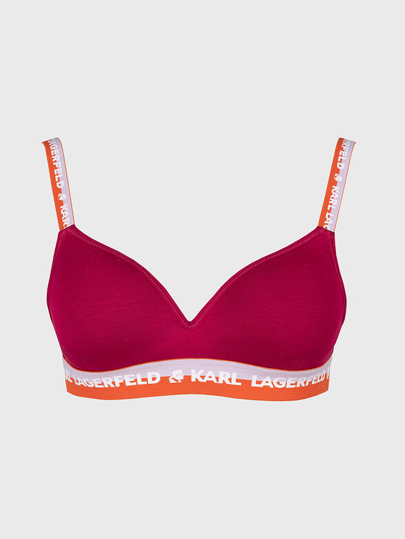 Red bra with logo element - 1