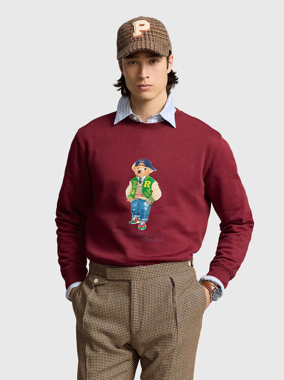 Κόκκινο φούτερ με μοτίβο Polo Bear - 1
