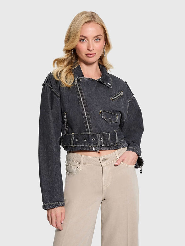 Denim jacket with belt - 3