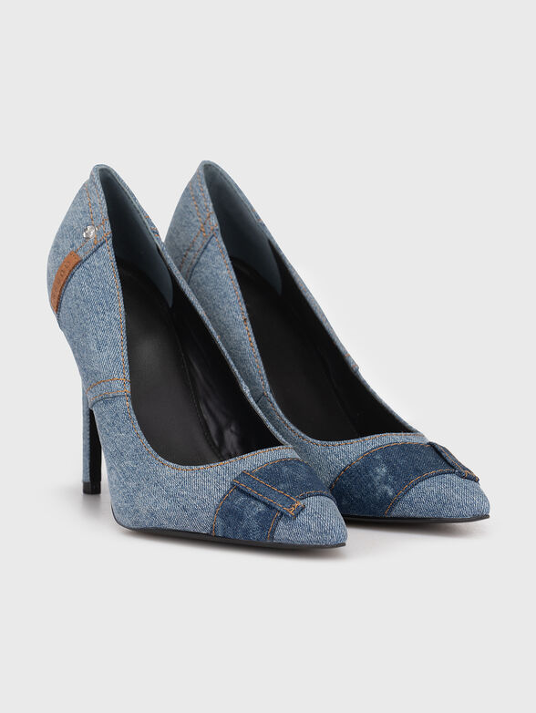 AVEL heeled shoes with denim texture - 2