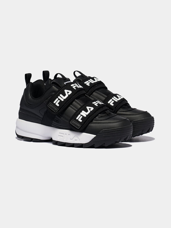 DISRUPTOR STRAPS Black sneakers with contrasting logo print  - 2