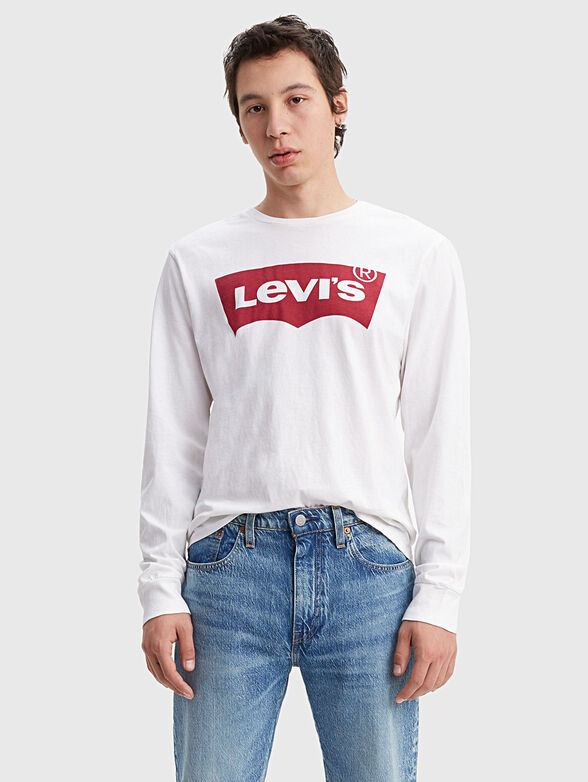 White blouse with logo print - 0
