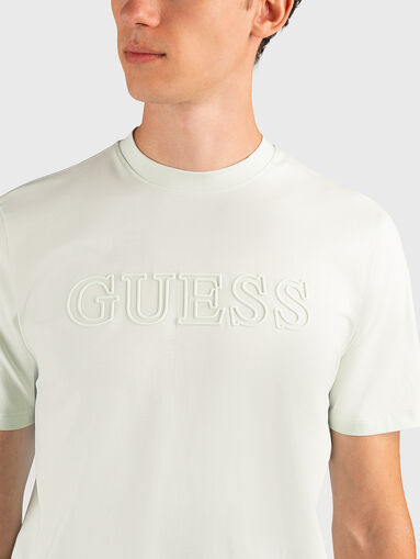 ALPHY beige T-shirt with logo accent - 5
