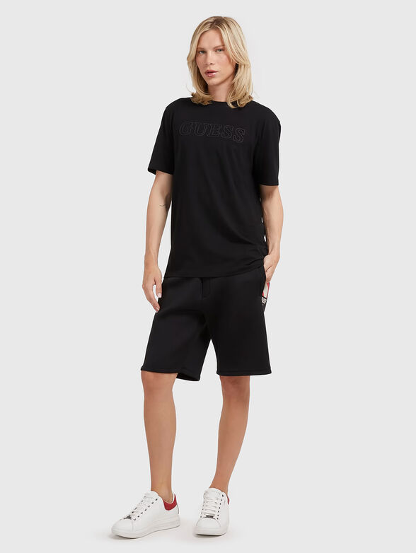 ALPHY beige T-shirt with logo accent - 2