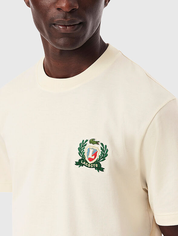 Cotton T-shirt with logo embroidery - 3