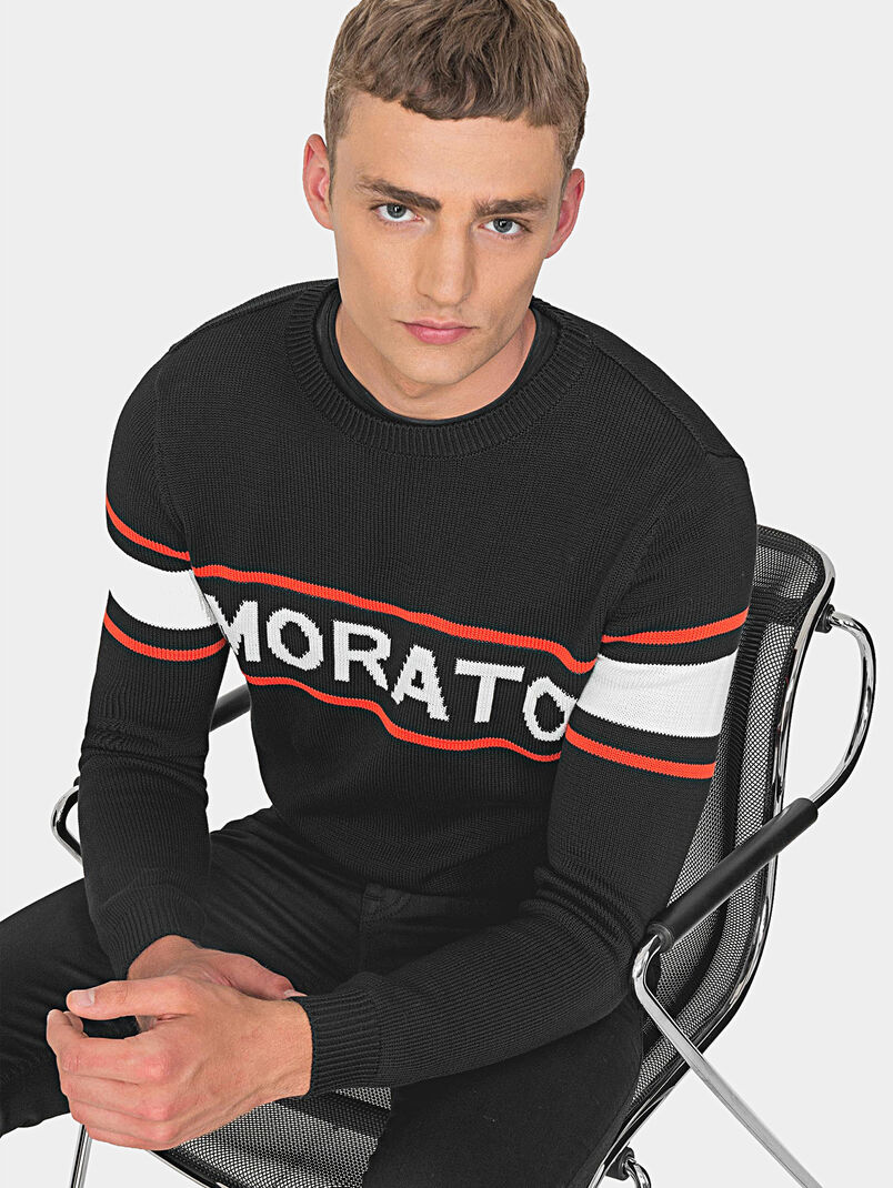 Black sweater with contrasting logo - 3