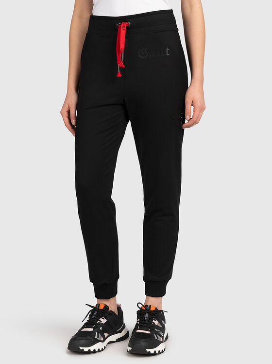 JL003 black sports trousers with print - 1