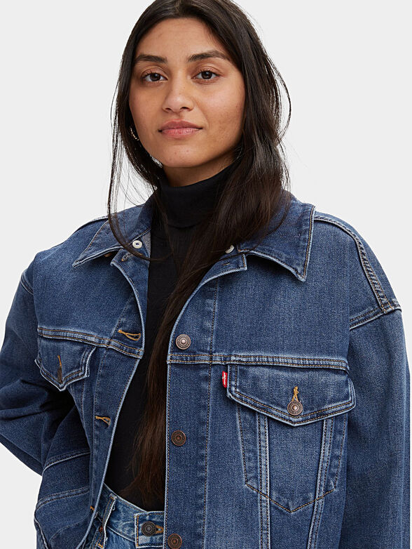 Denim jacket with removable collar - 4