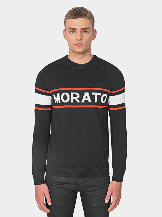 Black sweater with contrasting logo - 1