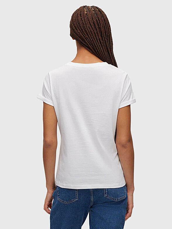 Black cotton T-shirt with logo accent - 3