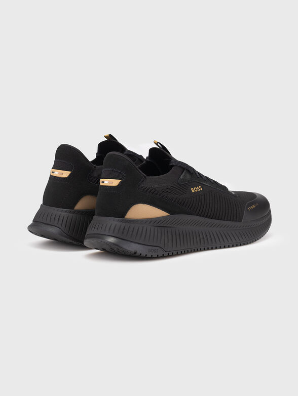 Black sports shoes with logo - 3