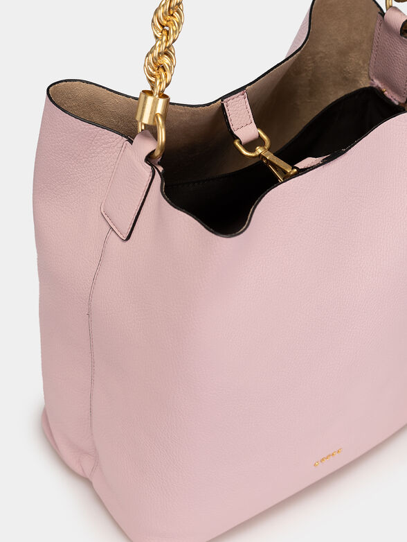 AIDA pink handbag with accent handle - 6